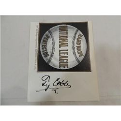 TY COBB SIGNATURE AUTOGRAPH ON LOGO NO COA