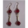 Image 1 : 4.860g Earring of Ruby and Pearl Sterling Silver