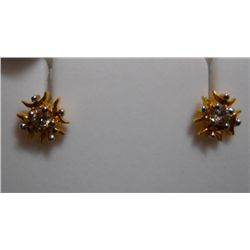 Earring of Diamond 0.14 Ctw in 2.50g 18kt Yellow Gold