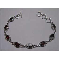 9.130g Bracelet of Garnet Sterling Silver