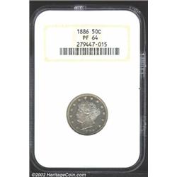 1886 5C PR64 NGC. The outer left edge of the upper loop of the second 8 in the date is recut. A well