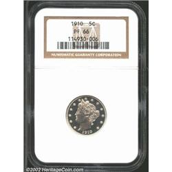 1910 5C PR66 NGC. A brilliant Gem with surfaces that are essentially as struck. The strike is excell