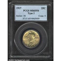 1917 25C Type Two MS65 Full Head PCGS. A highly lustrous and well struck Gem that has pleasing coffe