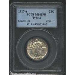 1917-S 25C Type Two MS65 Full Head PCGS. Although produced in similar numbers, the 1917-S Type Two (