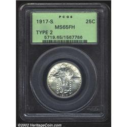 1917-S 25C Type Two MS65 Full Head PCGS. We are pleased to be offering multiple high grade examples.