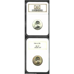 1944-D 25C MS67 NGC, a brilliant and highly lustrous Superb Gem, carefully preserved with a reasonab