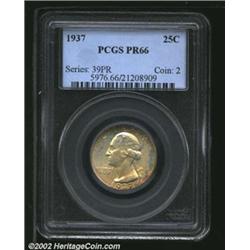 1937 25C PR66 PCGS. A seemingly pristine Gem with an imposing strike and milky golden-brown patina..