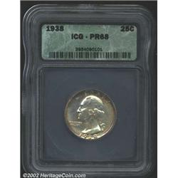 1938 25C PR68 ICG. Bright steel surfaces with excellent reflectivity and luster, and only a very lig