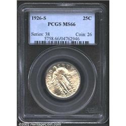 1926-S 25C MS66 PCGS. In addition to its status as a strike rarity, the 1926-S is memorable as a hea