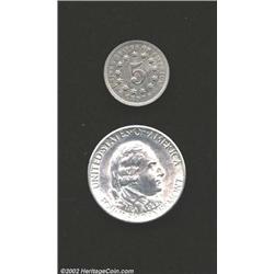 1868 5C Nickel MS62 PVC Uncertified, muted gray patina with hints of slight dusky crimson, small PVC