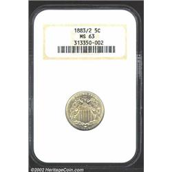 1883/2 5C MS63 NGC. Golden hue with streaks of crimson color. Traces of the two are clearly visible.