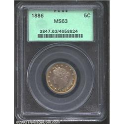 1886 5C MS63 PCGS. A lower mintage issue, the 1886 was produced to the extent of just 3.3 million pi