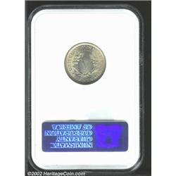 1897 5C MS65 NGC. Lustrous with just the slightest bit of color on each side. A lovely type coin and