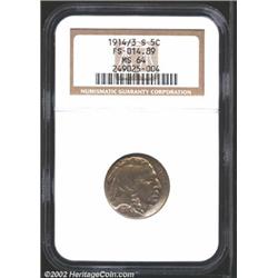 1914/3-S 5C MS64 NGC. FS-014.89. This is only the second S-mint overdate in MS64 we have offered for