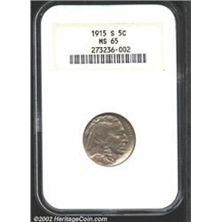 1915-S 5C MS65 NGC. Scarce above Fine condition, the 1915-S is seldom seen in Uncirculated grades an