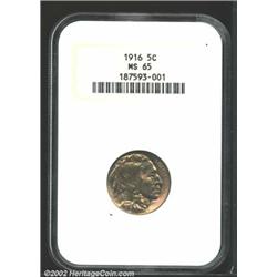 1916 5C MS65 NGC. A lustrous Gem that has a good strike and nearly pristine surfaces. The date and d