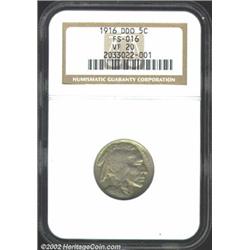 1916 5C Doubled Die Obverse VF20 NGC. FS-016. This should prove to be a very popular and hotly conte