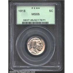 1918 5C MS65 PCGS. Icy luster with slight crimson iridescence especially along the right obverse per