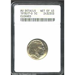 1918/7-D 5C--Cleaned--ANACS. AU Details, Net XF45. The overdate details are sharp and can be seen wi
