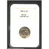 Image 1 : 1925-D 5C MS64 NGC. Steely surfaces with a light orange patina. Softly struck with moderate sharpnes