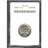 Image 1 : 1925-S 5C MS62 ANACS. Steel-gray devices and green-gray fields. Lustrous and relatively clean for th