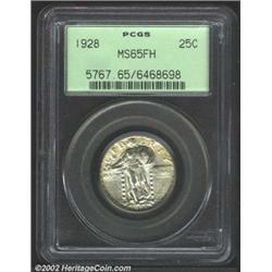 1928 25C MS65 Full Head PCGS. A well struck Gem that has streaky and attractive yellow-brown patina.