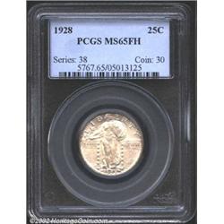 1928 25C MS65 Full Head PCGS. A lustrous Gem that has a very sharp strike and pleasing milky silver-