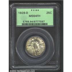 1928-D 25C MS64 Full Head PCGS. The 1928-D is one of the true strike rarities among later date Stand