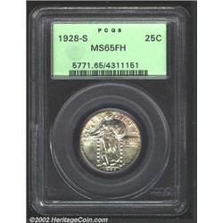 1928-S 25C MS65 Full Head PCGS. Small S mintmark. Light gold patina. A sharply struck and lustrous G