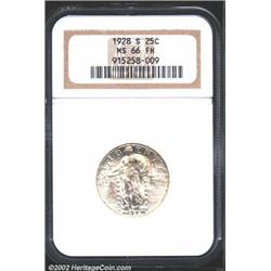 1928-S 25C MS66 Full Head NGC. Small S mintmark. Both sides have brief wisps of lemon-gold patina. A