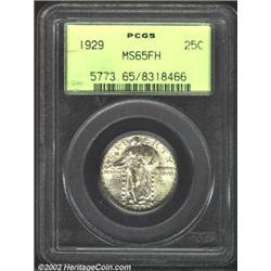 1929 25C MS65 Full Head PCGS. Lightly speckled with russet patina. A lustrous and sharply struck Gem