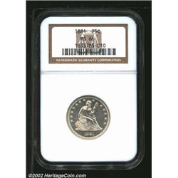 1881 25C MS66 NGC. Business strike Quarter production amounted to just 12,000 pieces in 1881, all of