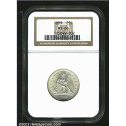 1889 25C MS66 NGC. A well struck Gem with flashy luster and a seemingly pristine obverse. Only 12,00