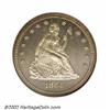 1864 25C PR66 NGC. Ex: P. Kaufman. Briggs 3-C. This is the proof die marriage of the 1864 Seated Qua