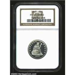 1867 25C PR65 Cameo NGC. This is the finest Cameo-designated representative of this 1860s proof deli