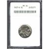 1927-D 5C MS64 ANACS. A lustrous near-Gem with green-gray patina. While the strike is by no means co