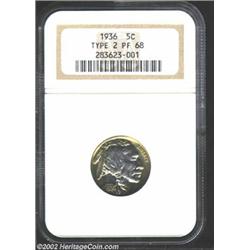 1936 5C Type Two--Brilliant Finish PR68 NGC. This is an absolutely stunning Brilliant Proof 1936 Nic