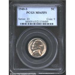 1940-S 5C MS65 Full Steps PCGS. A Six Step Nickel, and quite scarce as such for the issue. Well stru