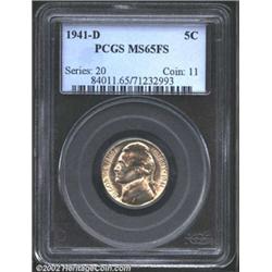 1941-D 5C MS65 Full Steps PCGS. A Six Step Nickel. A nicely struck and lustrous Gem that has a faint