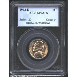 1942-D 5C MS66 Full Steps PCGS. A Six Step Nickel. A well struck and lustrous Gem that has seemingly