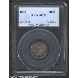 1800 H10C AU55 PCGS. V-1, LM-1, R.3. Smooth, steel gray surfaces. Mostly flawless and free from dist