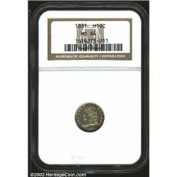 1831 H10C MS64 NGC. , V-5a, LM-5, R.1. Bright, lustrous silver-gray surfaces. Some light golden brow