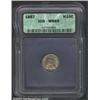 Image 1 : 1857 H10C MS65 ICG. Dusky silver-gray and golden-brown patina. An unabraded Gem with pleasing luster