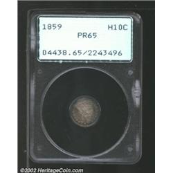 1859 H10C PR65 PCGS. The 1859 is an overlooked and grossly underappreciated one-year type. The dies.