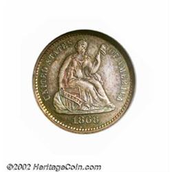 1868 H10C PR67 NGC. Ex: P. Kaufman. V-1. Since silver specie payments remained suspended for several