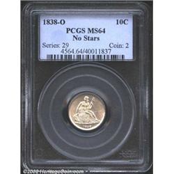 1838-O 10C No Stars MS64 PCGS. Repunched Mintmark. Greer-101. The 1838-O is the only branch mint Sea