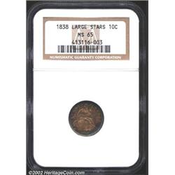 1838 10C Large Stars MS65 NGC. This is an important subtype, struck only from 1838 through 1840. Thi