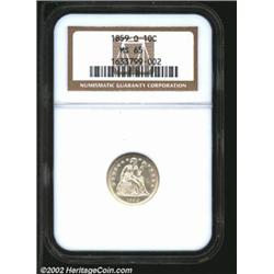 1859-O 10C MS65 NGC. Large O. Greer-102. Seated Dime production at the New Orleans Mint did not top.