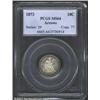 Image 1 : 1873 10C Arrows MS64 PCGS. Appealing pastel toning withering from icy steel to yellows, reds, and fi