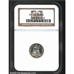 1879 10C PR66 Cameo NGC. Virtually untoned with desirable cameo contrast. The strike is noteworthy f